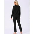 thumbnail image 3 of DARING DIVA Women's 2 Pcs Pajama Sets Kint Sweatshirt Sleepwear Black XS, 3 of 5