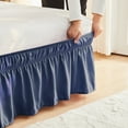 thumbnail image 3 of MarryLane Elastic Bed Ruffle, Easy Wrap Around 15 Inch Tailored Drop, Microfiber Bed Skirt with Adjustable Elastic Belt, Fade-Resistant & Machine Washable, Solid Color for Hotel & Home Bedding, 3 of 6