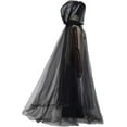 thumbnail image 3 of TEAMD Adult Full-Length Sheer Cape with Oversized Hood Ghost Cosplay Costume Cloak（Black）, 3 of 5