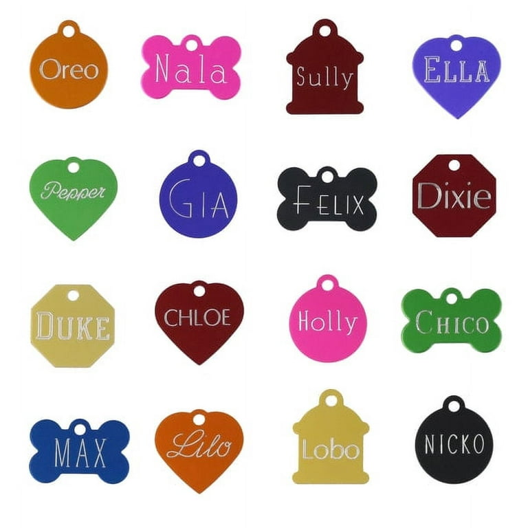 Personalized Custom Engraved Pet ID Tags Diamond Drag Engraved Small And Large Sizes See About This Item Below For Pet Tag Engraving Instructions Walmart