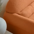 thumbnail image 6 of 2-Seater Modern Boucle Loveseat with Solid Wood Frame,Leisure Sofa Chair with Lumbar Pillows,Cozy Armchair for Living room, Orange, 6 of 8