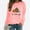 Pink, variant on DPTALR Women Comfortable Casual Squash Letter Printed Pullover Round-Neck Long Sleeve T-Shirt Blouse Tops