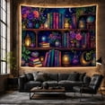 thumbnail image 6 of Magical Library Shelves Against Starry Sky, Dreamy Fantasy for Book Lovers, Enchanting Art Decor, Birthday Gift Tapestry Wall Hanging for Bedroom and Living Room, 6 of 7
