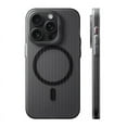 thumbnail image 1 of Geometric 3D Stripes Wireless Charging MagSafe Phone Case For iPhone 14 15Pro Max 15 13 Pro 16 Anti-fall Bumper Frosted Cover BLACK For iPhone 15 Pro Max, 1 of 5