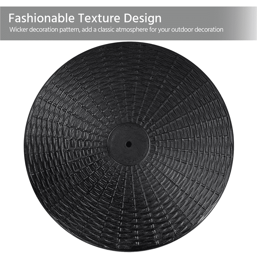 Renwick Patio Market Umbrella Base with Water-Resistant Coating, Black