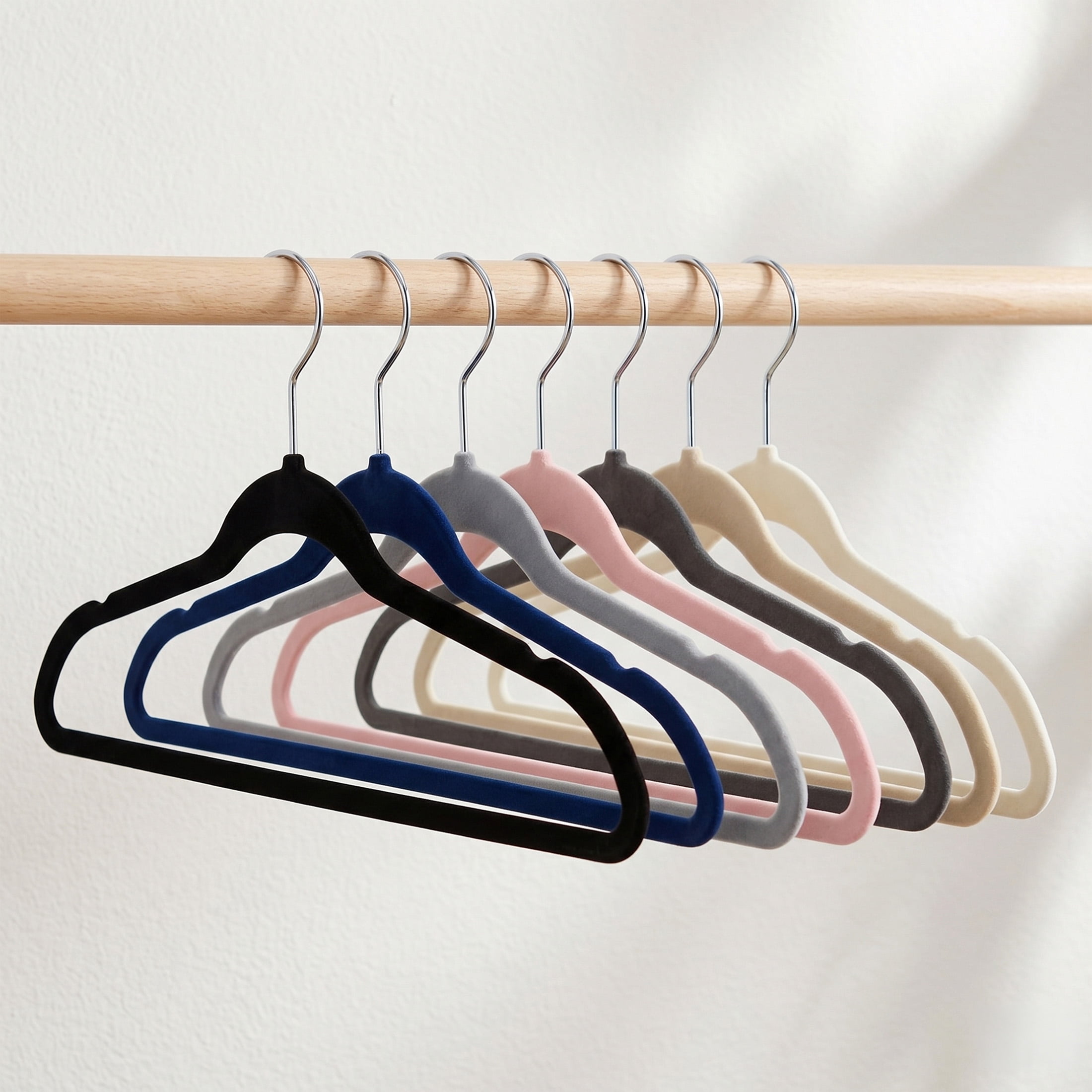 ClosetSelect Velvet Hangers for Any Clothing Type, Biege 50 Count