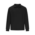 thumbnail image 3 of S-5X Mens Big & Tall Sweatshirts with Zipper Collared Plus Size Long Sleeve Shirts Waffleknit Casual Solid Pullover Athletic Workout Sweatshirt Tops, 3 of 5