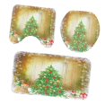 thumbnail image 4 of 3 piezas cubierta de tapa de inodoro de Navidad alfombra de baño antideslizante decoración de Navidad de baño 2 Baoblaze Alfombra de baño de Navidad, 4 of 8
