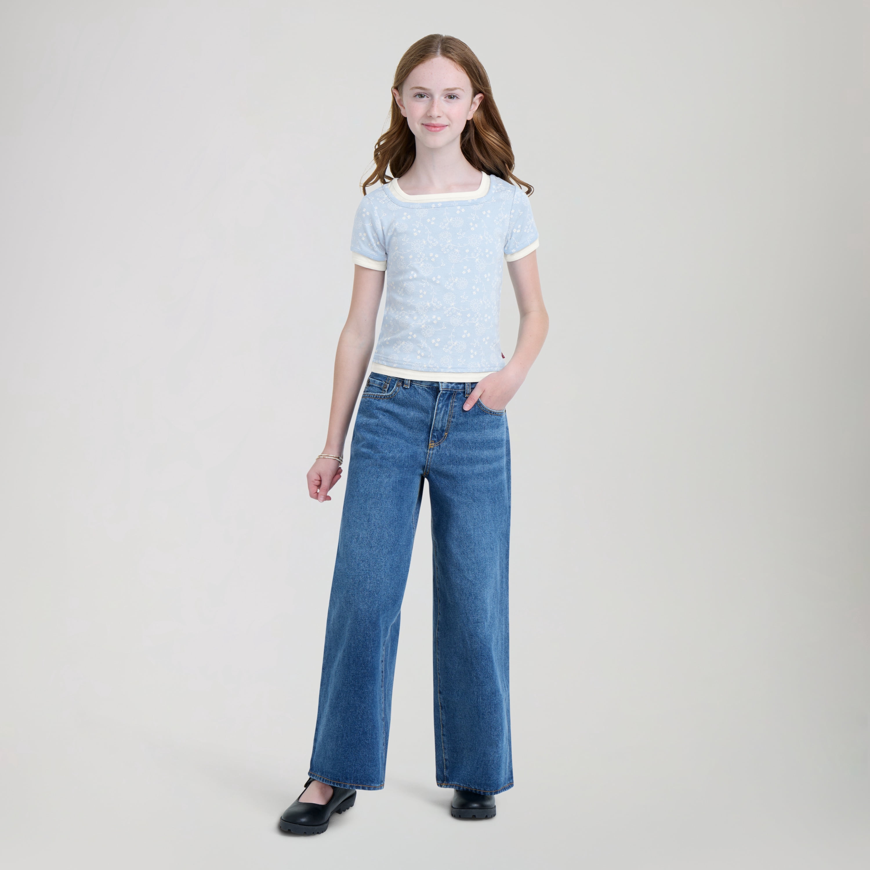 Levi Girls Layered Short Sleeve Top, Sizes 7-16