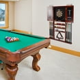 thumbnail image 7 of GSE Games & Sports Expert 10 Cue Wall Mounting Billiard Cue Rack & Dart Board Cabinet Combination, Hanging Wall Pool Stick Holder & Dartboard - Mahogany, 7 of 7