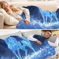 thumbnail image 5 of Fluorescent Cover blanket 70x55 inch frannel blanket Office nap blanket Camping blanket Bedding travel blanket Glow blanket Blue Elk, 5 of 8