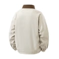thumbnail image 3 of Winter Jackets for Men Casual Zippered Lapel Collar Multi Pocket Warm Outerwear Long Sleeved Hoodless Button Windbreaker Jacket Fashion Casual Coats, 3 of 8