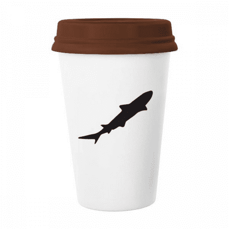 

Streamline Shark Fierce Outline Mug Coffee Drinking Glass Pottery Cerac Cup Lid