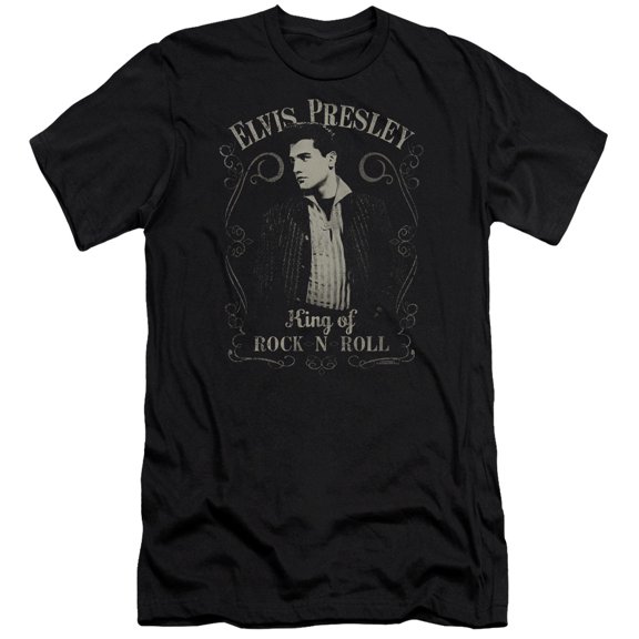 Elvis Presley Rock Legend Adult 30/1 T-Shirt Black