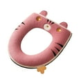 thumbnail image 2 of YgkuHd Toilet Seat Cover, Zipper Model Toilet Seat Household Embroidery Sitting Washer Toilet Seat Cover Cute Washer Four Seasons Universal Toilet Seat Washable D Shapetoilet Seat Cushion (Pink), 2 of 6