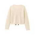 thumbnail image 4 of HH TRAF 2024 Suéteres de punto casuales para mujer Suéteres de punto sólidos Cuello redondo Manga larga Lazo decorado Cárdigan de un solo pecho Otoño Mujer Moda, 4 of 5