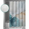 thumbnail image 4 of Abstract Waves Beach Art Shower Curtain, 72" x 72", Oil Painting Style Blue Sea Waterproof Bathroom Curtain Washable Shower Curtain Set with 12 Hooks, 4 of 6