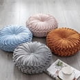 thumbnail image 3 of Polyester Fiber  Floor Cushion Pillow Pouf Throw Home Sofa Decor Luxury European  Solid Color Pleated Floor Pillow Red, 3 of 7