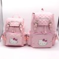 thumbnail image 2 of Sanrio New Korean Style Casual PU Glossy Drawstring Back Pack for Girls Going Out Hello Kitty Backpack Waterproof School Bag, 2 of 5