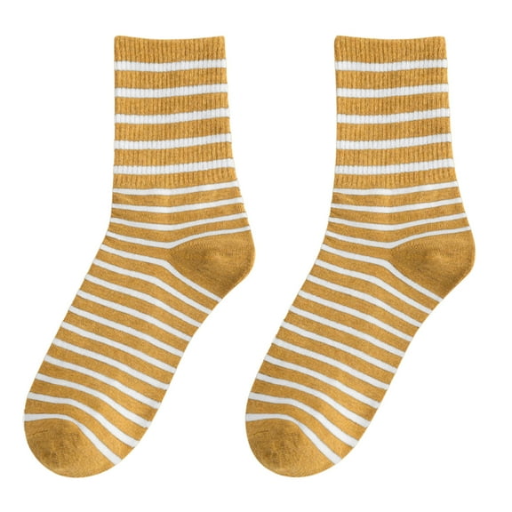 Women's Socks Casual Winter Autumn And Winter Mid Tube Stripe Printing Warm Stockings Breathable Womens Crew Socks