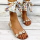 thumbnail image 1 of Zapatos de flores bohemias Zapatos de playa de vacaciones Sandalias planas con cordones florales para mujer Wmkox8yii shjk4055, 1 of 5