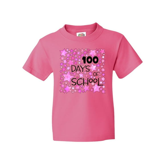 Inktastic 100 Days of School Stars in Pink Youth T-Shirt