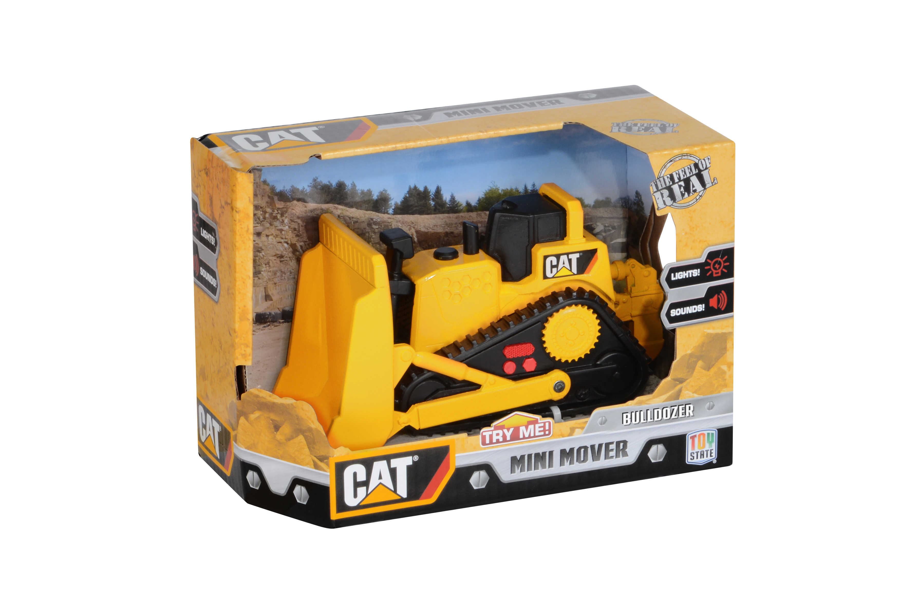 Cat Motorized Items CAT34613 Cat Mini Mover Bulldozer In Box with Lights & Sound - image 2 of 2