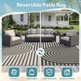 thumbnail image 5 of VUNATE Outdoor Rug Carpet 5'x8' Waterproof Reversible Patio Rug Portable Boho Indoor Outdoor Rug Plastic Straw Rug for Beach RV Camping Garden Picnic Deck Backyard Modern Porch Decor Gray and Beige, 5 of 8