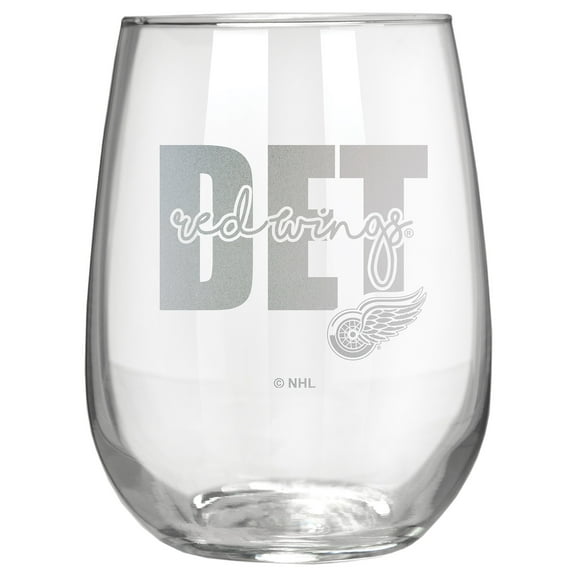 Detroit Red Wings Etched 17oz. City Stemless Wine Glass