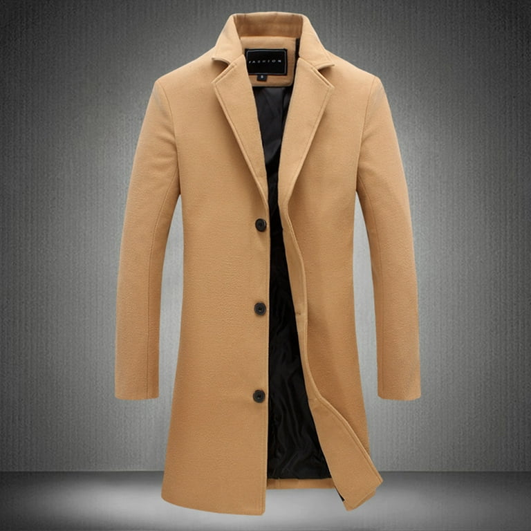 Wefuesd Trench Coat Men, Men Slim Winter Coat Lapel Collar Wefuesd Trench Coat Men, Men Slim Winter Coat Lapel Collar