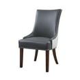 Chic Home Cooper PU Leather, Linen Swoop Arm Dining Chair, Set of 2
