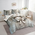 thumbnail image 3 of Feelyou Christmas Wreath Bedding Comforter Set 7pcs, Vintage Oil Printing King Bedding Sets, Merry Xmas Reversible Bed Sheets, Super Cozy Room Decor, 3 of 7