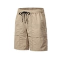 thumbnail image 5 of Men's Hiking Cargo Shorts with Zipper Pockets Elastic Waist Quick Dry for Outdoor,Travel,Summer,Fishing Brown M, 5 of 5