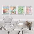 thumbnail image 3 of PixonSign Framed Wall Art Rainbow Pastel Paint Stroke Collage Prints, Set of 4 Abstract Shapes Wall Decor Arts, Colorful Wall Décor, Adhesive Canvas Poster, Modern Home Artwork - 8"x10" White, 3 of 5