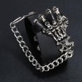 thumbnail image 1 of de Cuero PU Correa Ancha para Padre Hombres Uso Diario Adolescentes Niñas Niños Hugo Pulsera Ajustable, 1 of 8