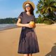 thumbnail image 4 of Balery Dinosaur Moonlit Forest Vestidos sueltos de manga corta para mujer, vestidos de verano 2025, vestidos casuales de corte A con vuelo., 4 of 6