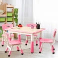 thumbnail image 4 of Kids Table and 4 Chairs Set,Height Adjustable Toddler Table and Chair Set for Ages 2-10,Children Multi-Activity Table for Classrooms Daycares Home,Wood, 4 of 7