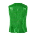 thumbnail image 3 of Jizyo Boys Girls Sequined Waistcoat Vest Modern Dance Jazz Choir Sleeveless Jacket Top Performance Dark Green 100, 3 of 6