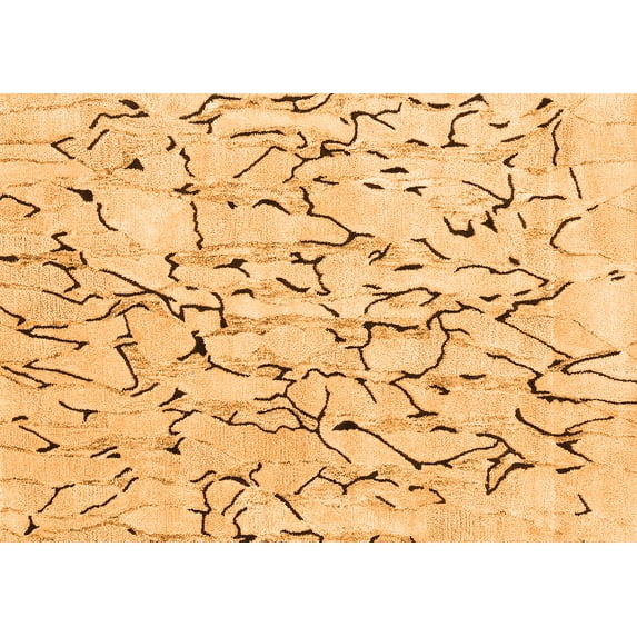 Ahgly Company Indoor Rectangle Solid Orange Modern Area Rugs, 8' x 10'