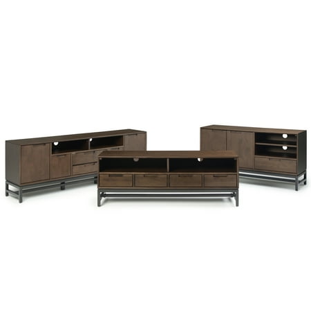 Simpli Home - Banting Modern Industrial TV Media Stand for Most TVs up to 65" - Walnut Brown