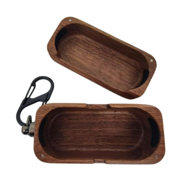 Cajas de auriculares de auriculares Accesorios de teléfonos Organizador de regalos portátiles para mujeres Men antis slip compatible adorno de madera con hebilla