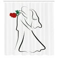 thumbnail image 3 of Ambesonne Black White Shower Curtain, Silhouette Couple, 69"Wx70"L, Vermilion Black, 3 of 3
