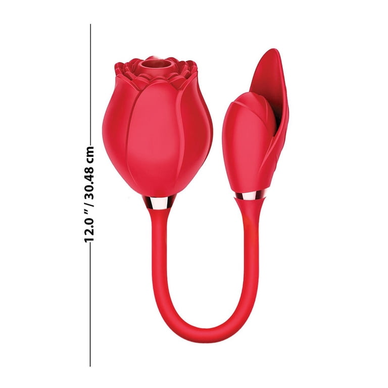 Wild Rose & Bullet Suction Vibrator, Red