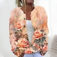 thumbnail image 2 of Idoravan Print Cardigan Sweaters for Women Women's Casual Printed Knitted Cardigan Button Coat Orange S, 2 of 5