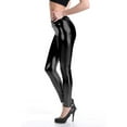 thumbnail image 2 of HexaHive Women's Shiny Leather Casual Leggings - Comfortable, Versatile for All Seasons, 2 of 3