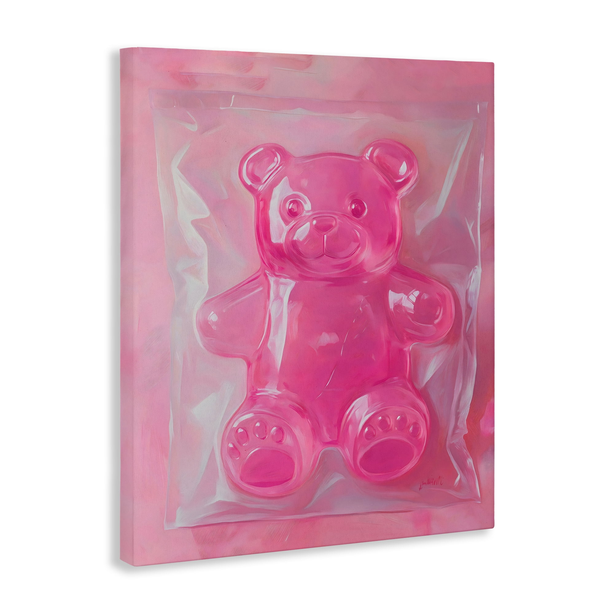 Stupell Industries Pink Gummy Candy Bear Canvas Wall Art, design by The Prints Vibe