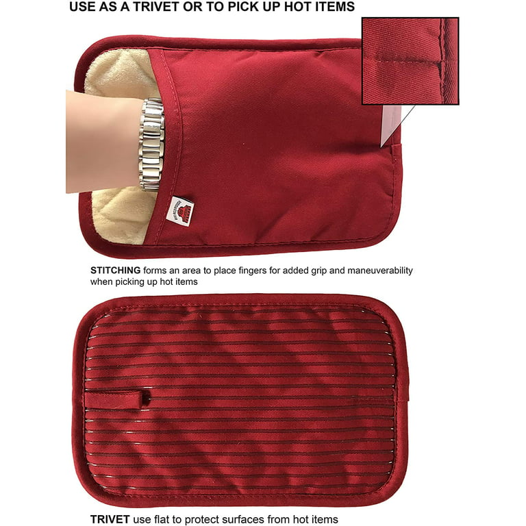Big Red House Oven Mitts, with The Heat Resistance of Silicone and Flexibility of Cotton, Recycled Cotton Infill, Terrycloth Lining