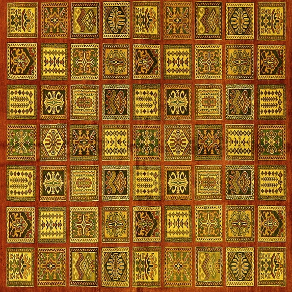 Ahgly Company Indoor Square Southwestern Yellow Country Area Rugs, 8' Square