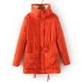 thumbnail image 3 of Ozmmyan Women Buttons Long Sleeve Solid Pockets Coat Plus Fleece Jacket Outwear Top, 3 of 6