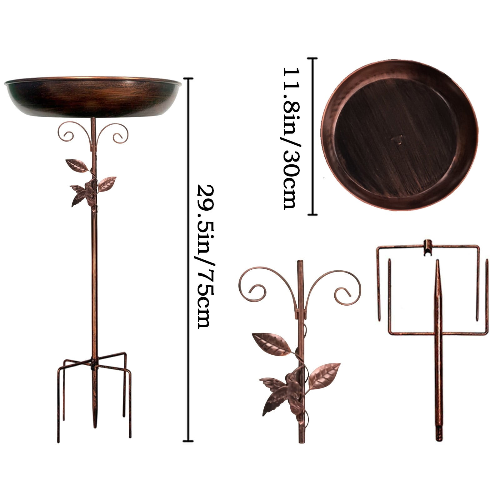 Bird Bath, Standing Diameter, Rustproof Bath for Outdoor Garden, Sturdy Construction